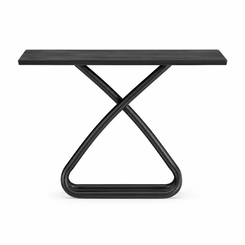 Konsola z czarnego metalu i płyty MDF 120 cm