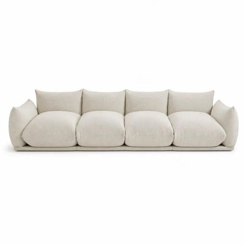 Sofa modułowa 4-osobowa tkanina bawełniana beżowa