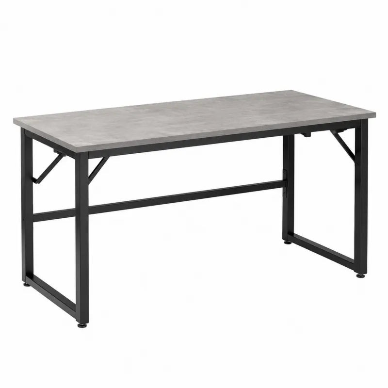 Stół biurowy prostokątny 120x60x75 cm szary stal i płyta laminowana