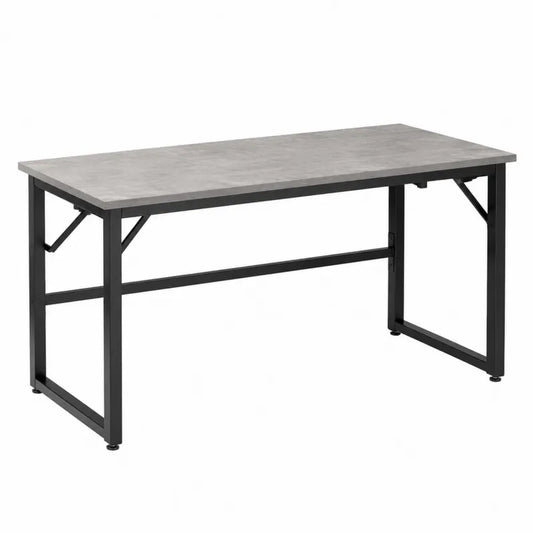 Stół biurowy prostokątny 120x60x75 cm szary stal i płyta laminowana