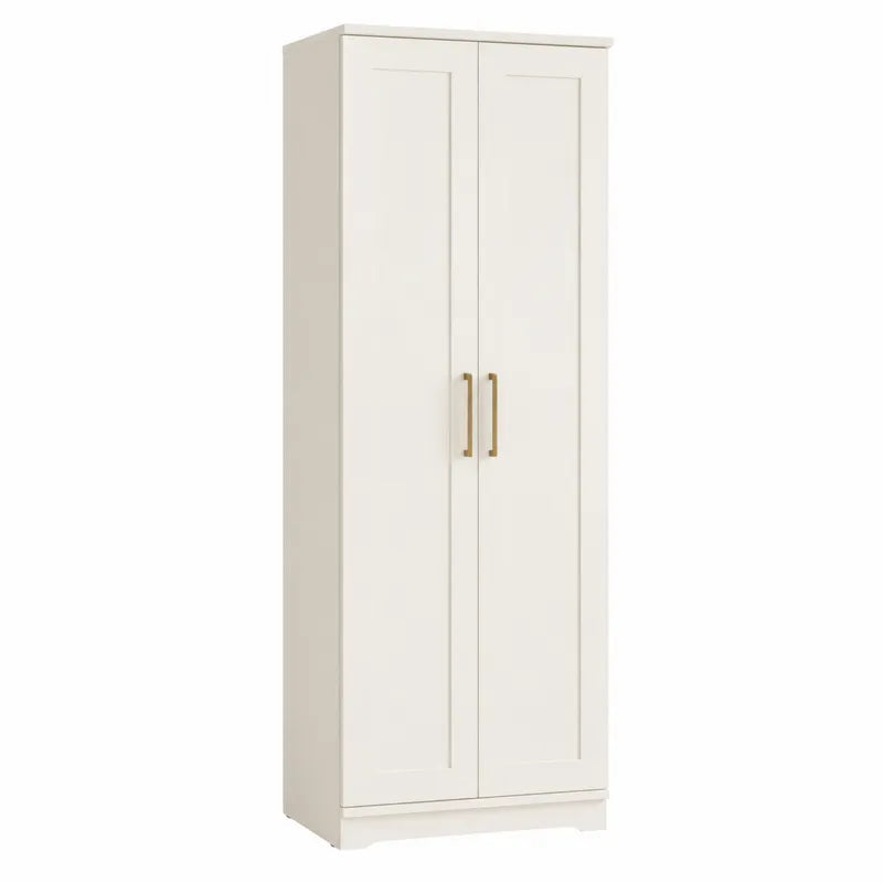 Szafka dwudrzwiowa MDF kremowa z półkami 180x60x40cm