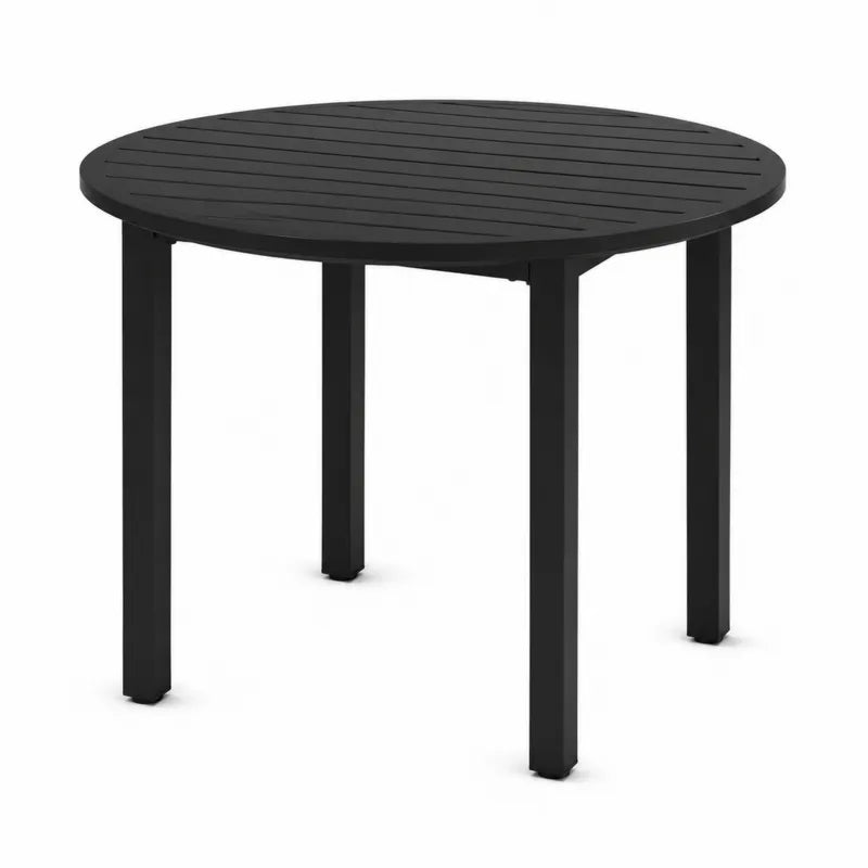 Stół ogrodowy okrągły metalowy czarny 90 cm